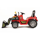 Trattore Elettrico per Bambini Ruspa con Pala Scavatrice 12V Rosso-7