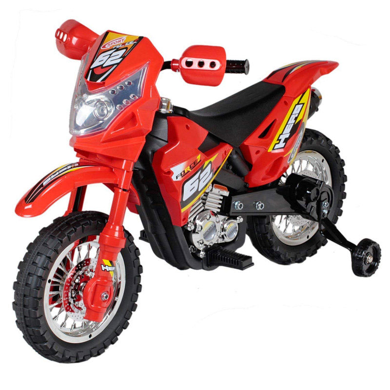 Moto Elettrica per Bambini 6V Super Cross Happy Kids Rossa-2