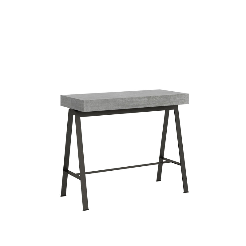 Consolle Allungabile 90-300x40x77 cm in Nobilitato Grigio-1