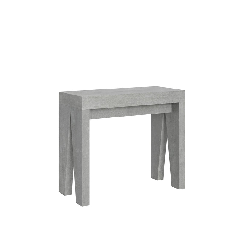 Consolle Allungabile 90-300x42x77 cm in Nobilitato Grigio-1