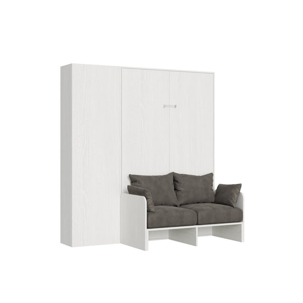 sconto Letto 1 Piazza e Mezzo a Scomparsa Salvaspazio con Sofà Kentaro H210 cm Bianco