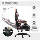 Sedia da Gaming Ergonomica 65x65x121-129 cm in Similpelle Rosa e Nero-5