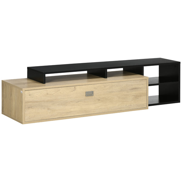 TV-Schrank von 32" bis 65" 163 x 40 x 38 cm aus schwarzem MDF sconto