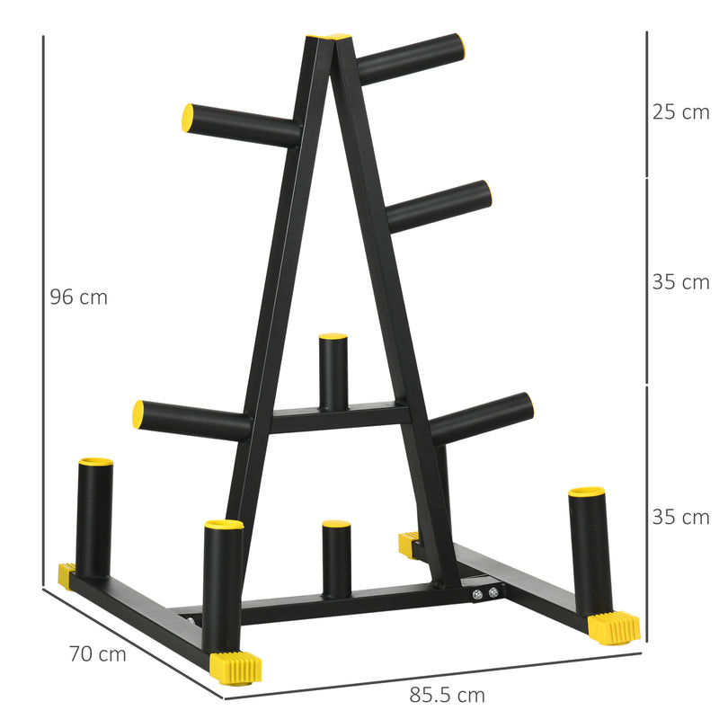 Rastrelliera Pesi e Bilancieri 85,5x70x96 cm in Acciaio e PP Nera-3