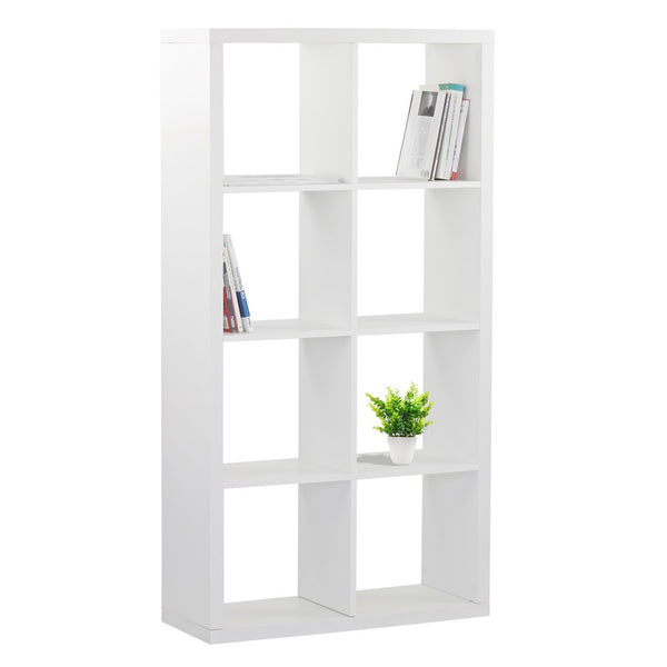 Libreria 8 Ripiani 77x147x30 cm in Legno MDF Bianco Opaco sconto