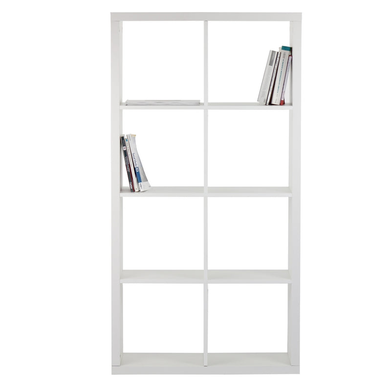 Libreria 8 Ripiani 77x147x30 cm in Legno MDF Bianco Opaco-2