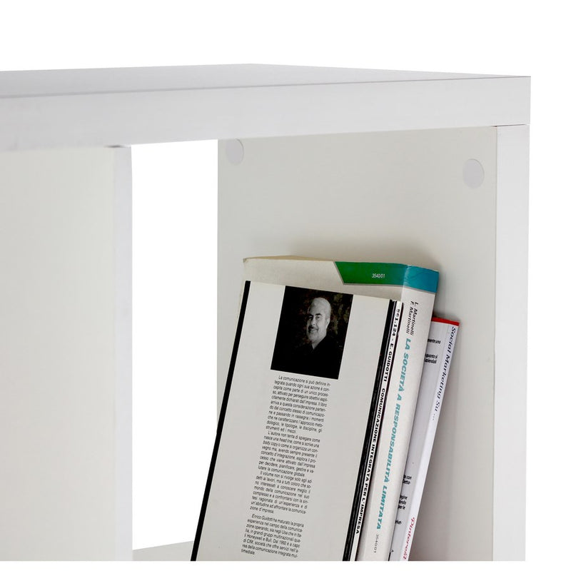 Libreria 8 Ripiani 77x147x30 cm in Legno MDF Bianco Opaco-3