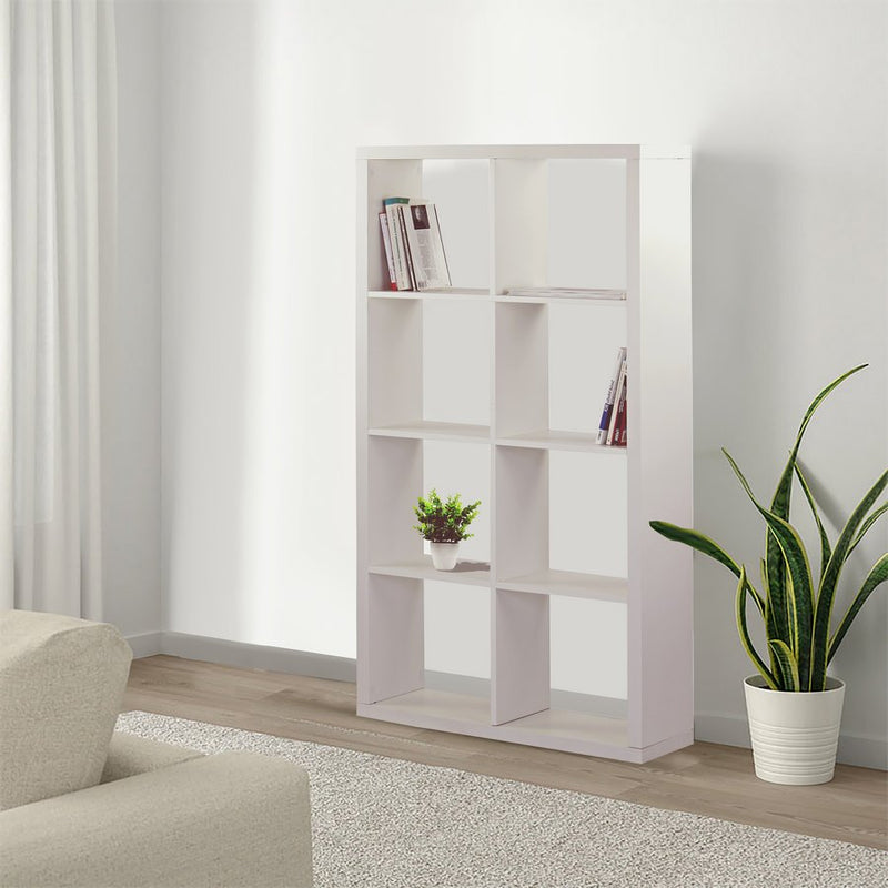 Libreria 8 Ripiani 77x147x30 cm in Legno MDF Bianco Opaco-6