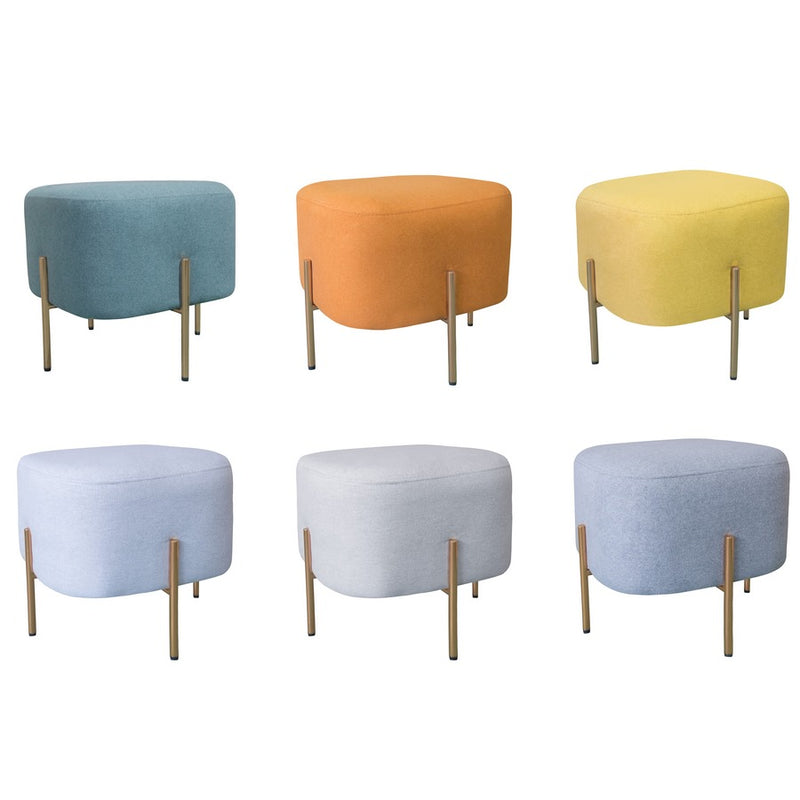 Pouf Poggiapiedi 41x41x41 cm in Tessuto Kate Grigio-3