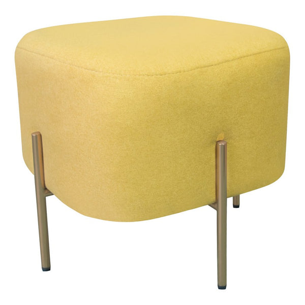 Pouf Poggiapiedi 41x41x41 cm in Tessuto Kate Giallo sconto