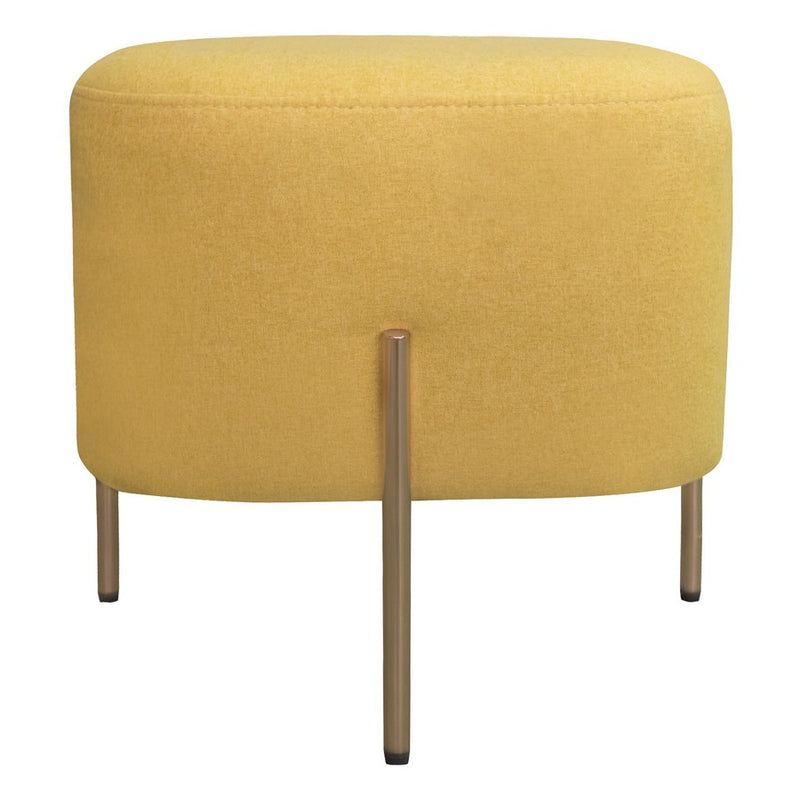 Pouf Poggiapiedi 41x41x41 cm in Tessuto Kate Giallo-5