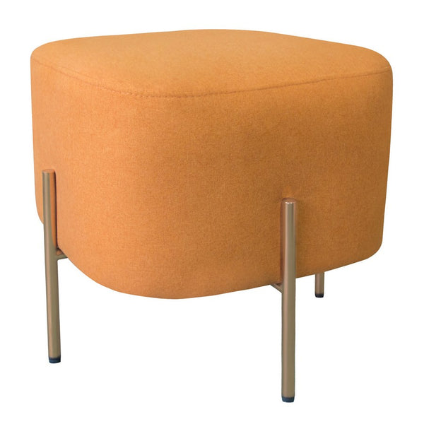 Pouf Poggiapiedi 41x41x41 cm in Tessuto Kate Arancio sconto