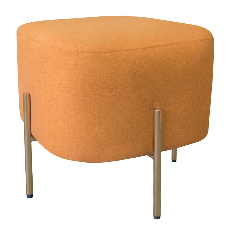 Pouf Poggiapiedi 41x41x41 cm in Tessuto Kate Arancio-1