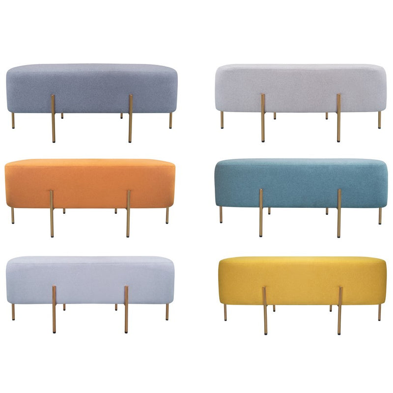 Pouf Poggiapiedi 97x39x40 cm in Tessuto Kate Grigio-3