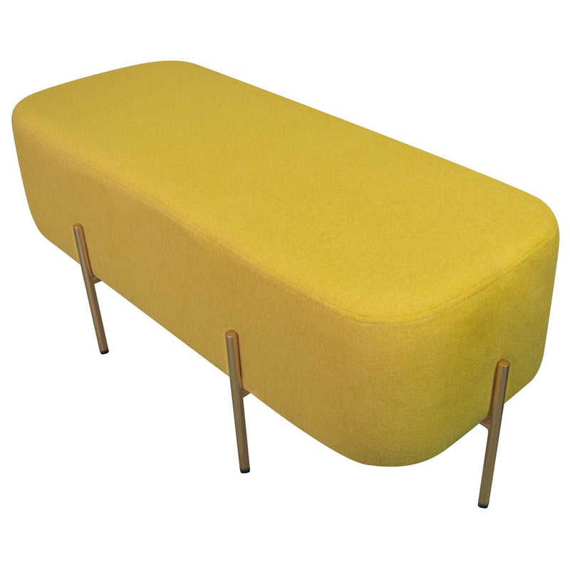 Pouf Poggiapiedi 97x39x40 cm in Tessuto Kate Giallo-2