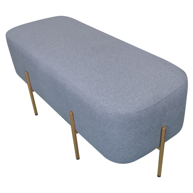 Pouf Poggiapiedi 97x39x40 cm in Tessuto Kate Grigio Scuro-2