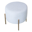 Pouf Poggiapiedi Ø40 cm in Tessuto Kate Grigio-2