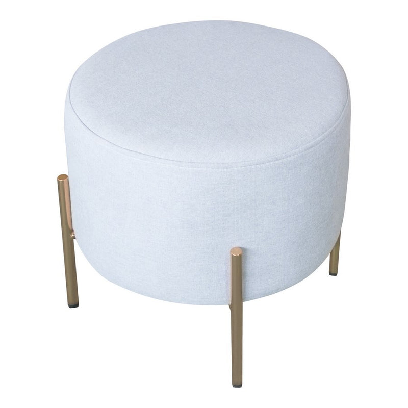 Pouf Poggiapiedi Ø40 cm in Tessuto Kate Grigio-5