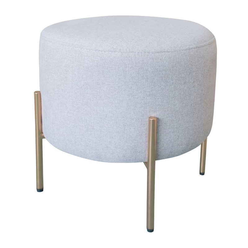 Pouf Poggiapiedi Ø40 cm in Tessuto Kate Beige-1