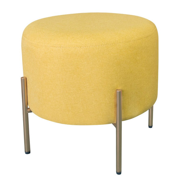 Pouf Poggiapiedi Ø40 cm in Tessuto Kate Giallo sconto