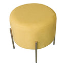 Pouf Poggiapiedi Ø40 cm in Tessuto Kate Giallo-2