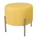 Pouf Poggiapiedi Ø40 cm in Tessuto Kate Giallo-4