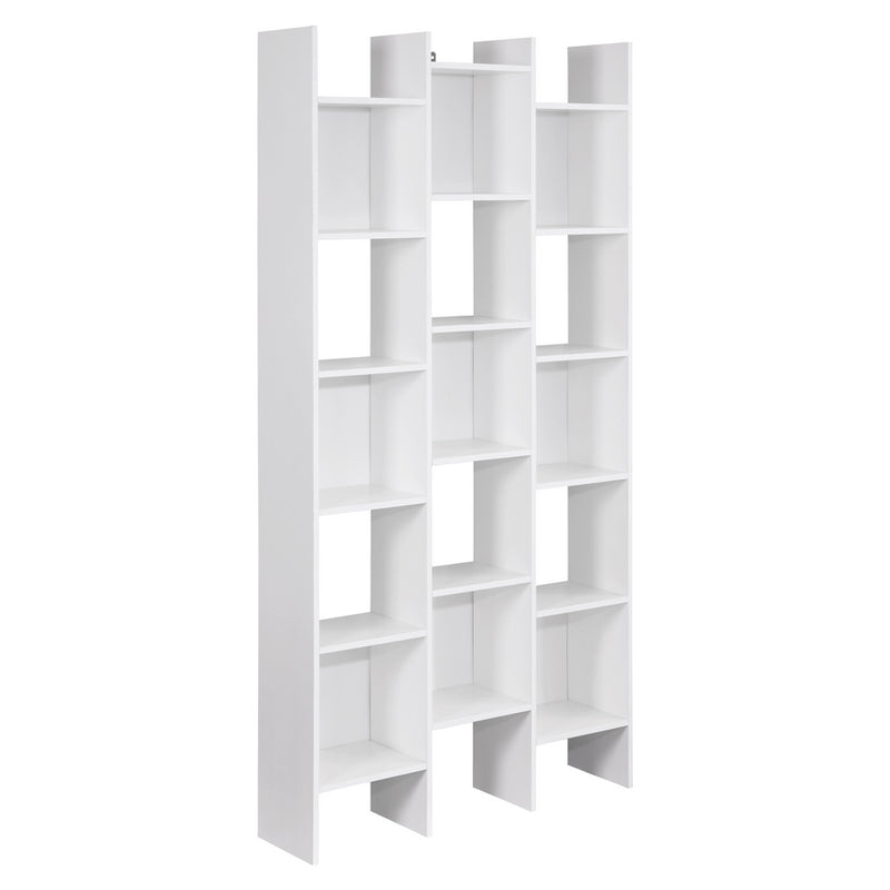 Libreria 15 Ripiani 96x24,8x192 cm in Legno MDF Bianco-1