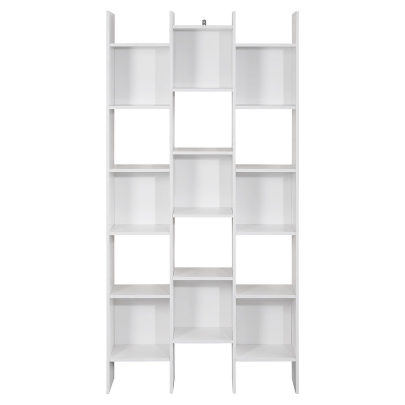 Libreria 15 Ripiani 96x24,8x192 cm in Legno MDF Bianco-2