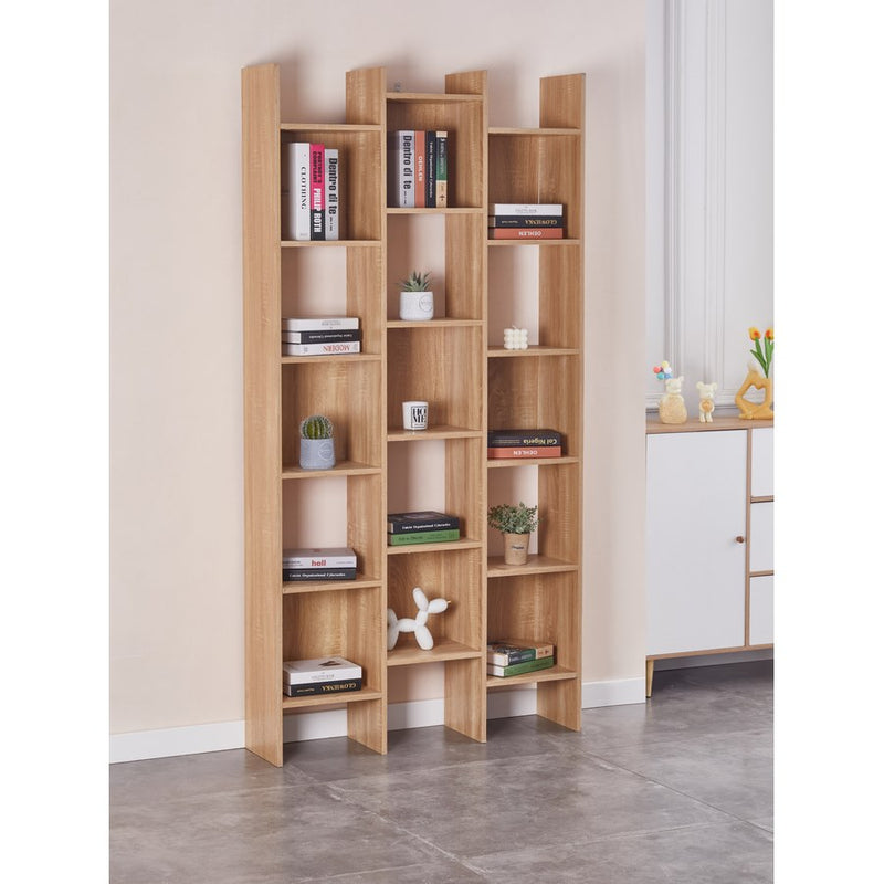 Libreria 15 Ripiani 96x24,8x192 cm in Legno MDF Rovere-4