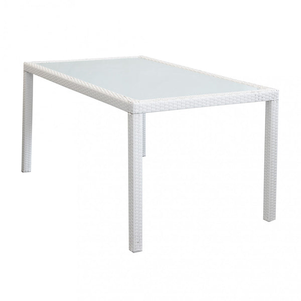 prezzo Tisch Azore 150 x 90 cm aus weißem Geflecht