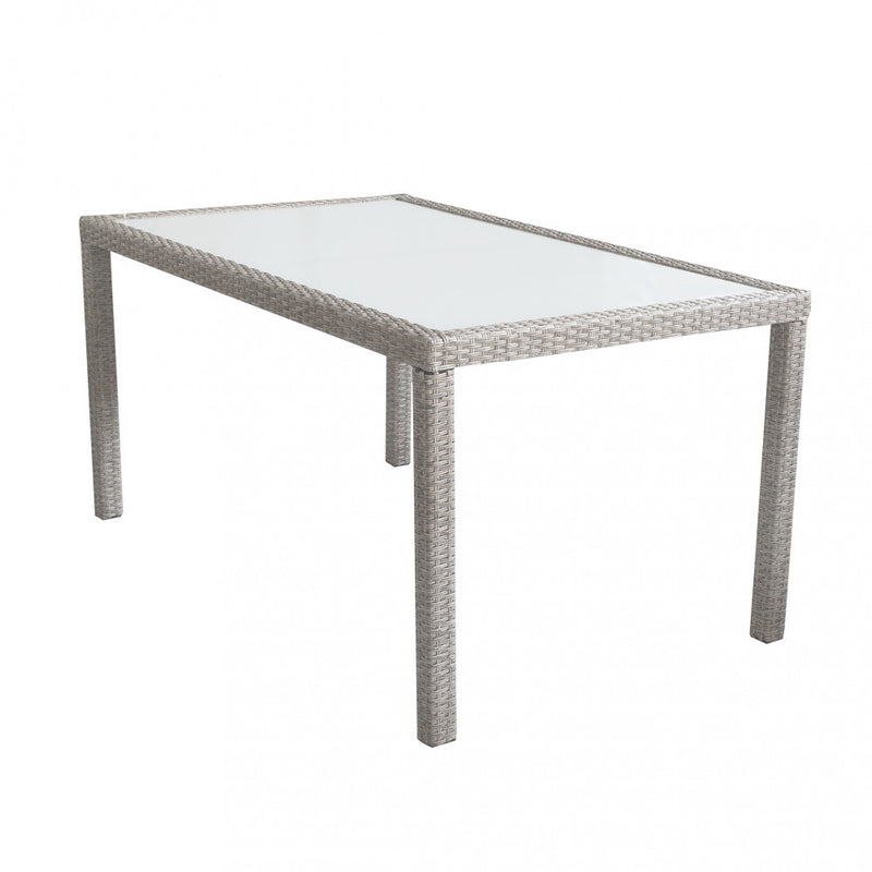 Tavolo Azore 150x90 cm in Wicker Grigio-1