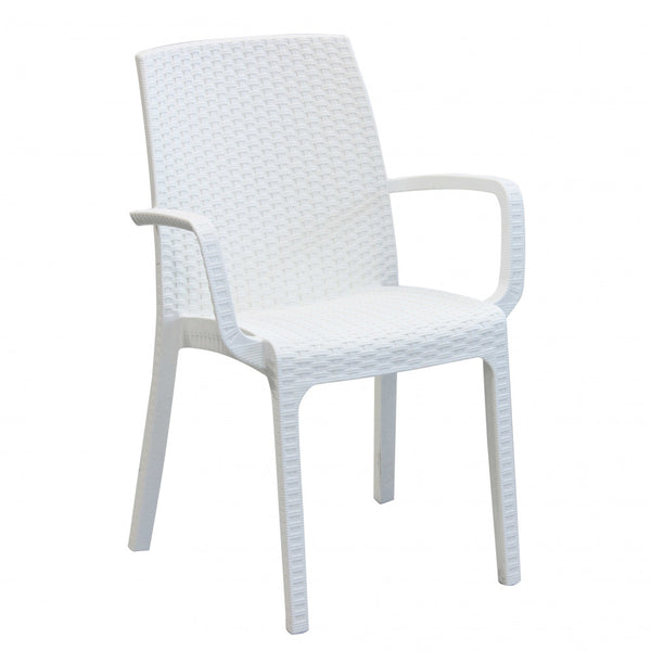Indischer Stuhl 57x59x86 h cm aus weißem Korbgeflecht sconto