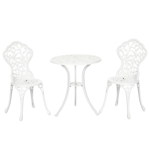 Set Tavolino e 2 Sedie da Giardino in Alluminio Bianco online