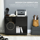 Mobile Ufficio 2 Cassetti 2 Ripiani 80x40x66 cm in Truciolato Nero-7