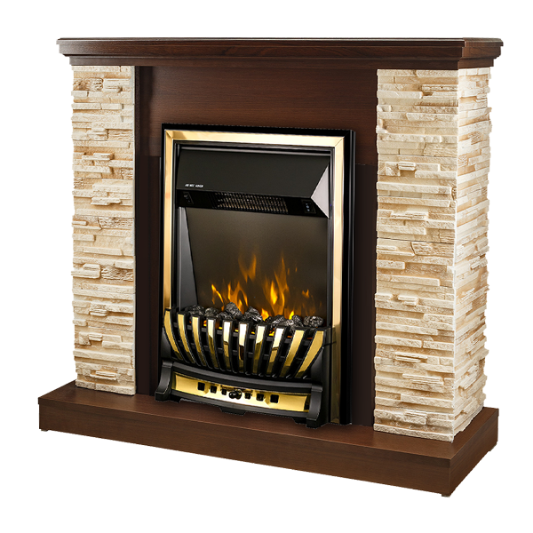 Camino Elettrico da Pavimento 90,3x98x30 cm Effetto Fiamma 2000W Rock & Meridian Noce prezzo