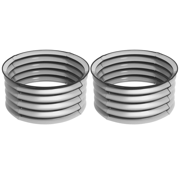 Set di 2 Letti per Orto Rialzati con Fondo Aperto Ø60x30 cm in Acciaio Galvanizzato Argento prezzo