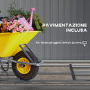 Casetta da Giardino Porta Attrezzi con 4 Finestre e 2 Ganci 195x122x181,5 cm in Acciaio Zincato Grigio-5