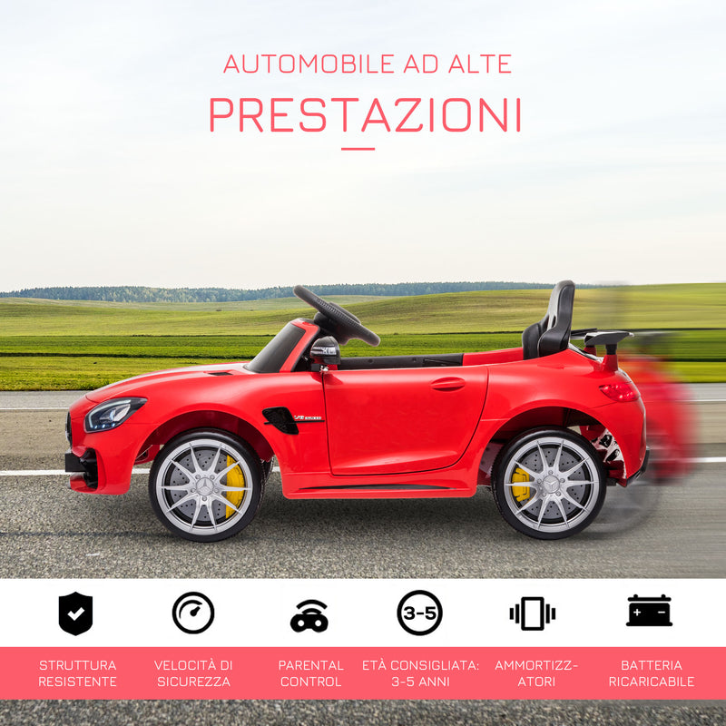 Macchina Elettrica per Bambini 12V con Licenza Mercedes GTR AMG Rossa-4