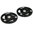 Set di 2 Dischi Pesi da 10 kg per Bilanciere Ø32x4 cm in Acciaio con Rivestimento in Gomma Nero-1