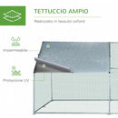 Pollaio Gabbia per Galline 300x400x195 cm in Metallo con Copertura in Tessuto Oxford Argento-4