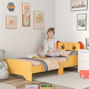 Lettino per Bambini 3-6 Anni con Sponde Laterali Anticaduta 143x74x66 cm in MDF Giallo-2