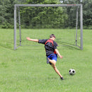 Porta da Calcio con Viti e Picchetti inclusi 240x85x160 cm in PE e Metallo Grigio-2