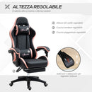 Sedia da Gaming Ergonomica 65x65x121-129 cm in Similpelle Rosa e Nero-4