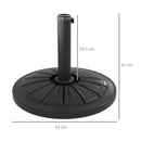 Base per Ombrellone Rotonda Ø43cm da 13kg  per Pali da 38mm e 48mm  in Cemento Nero-3