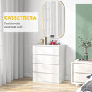 Cassettiera 4 Cassetti 60x40x80 cm in Truciolato Bianco-4