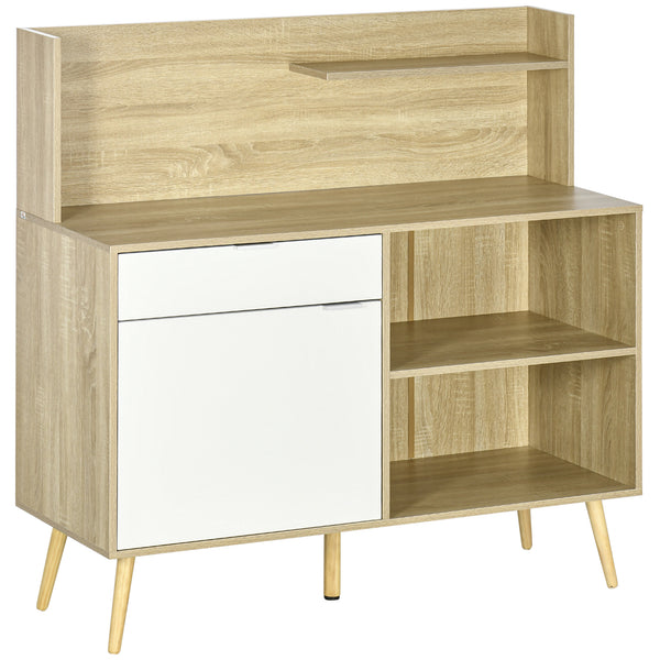 sconto Badezimmerschrank 2 Regale 1 Schublade 118,3 x 43,8 x 118,7 cm in weißer Spanplatte