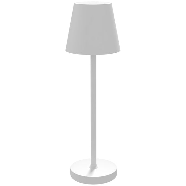 sconto Lampada da Tavolo Portatile Ø11,2x36,5 cm in Acrilico e Metallo Bianco