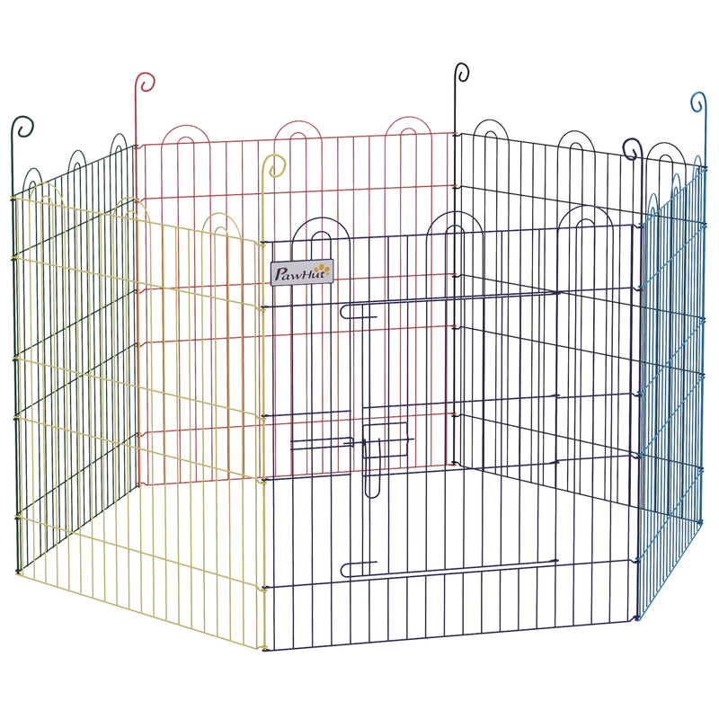 Recinto per Cani 6 Pannelli Ø120x60 cm in Metallo Multicolore-1