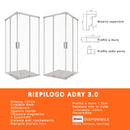 Box Doccia Angolare 70x75 cm 2 Ante Scorrevoli in Cristallo Trasparente 6mm H195 Bonussi Grace-4