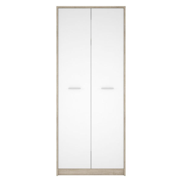 acquista Armadio Nepo 80x54xx196,5 cm 2 ante rovere sonoma bianco